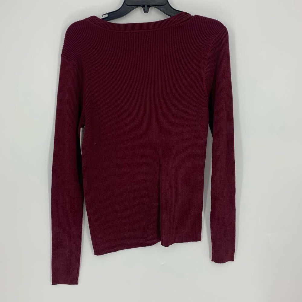 Halogen Red Ribbed Sweater Large NWT - Picture 3 of 7